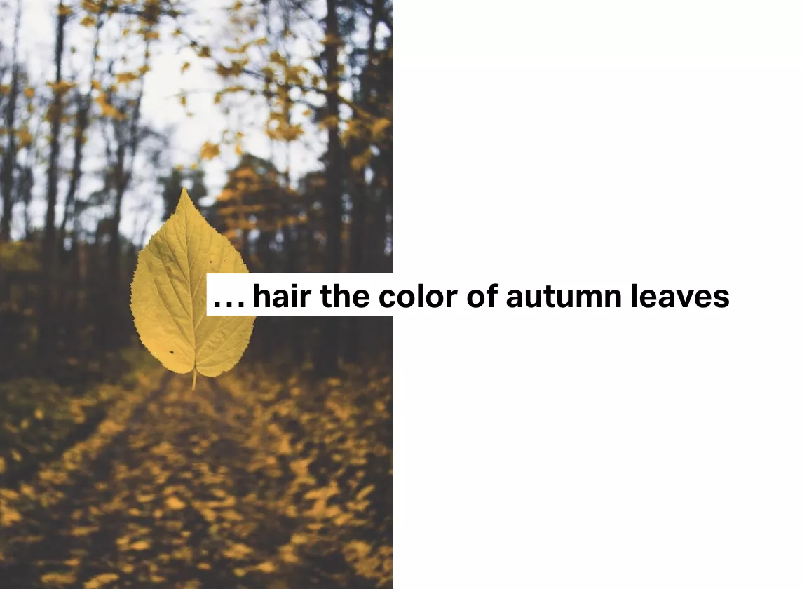 ... hair the color of autumn leaves