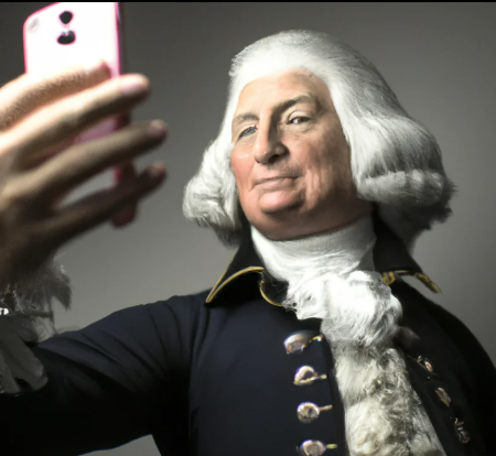 historical figure taking a selfie